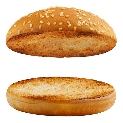Bollos de hamburguesa sobre blanco photo