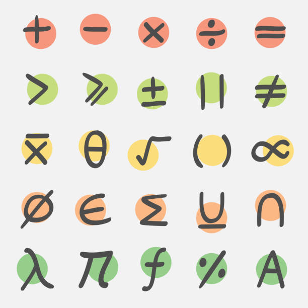 Math Symbols Math, mathematical Symbols hand drawn integral stock illustrations