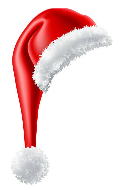 Santa Claus Christmas Hat A Santa Claus Christmas hat cartoon design element graphic santa hat stock illustrations