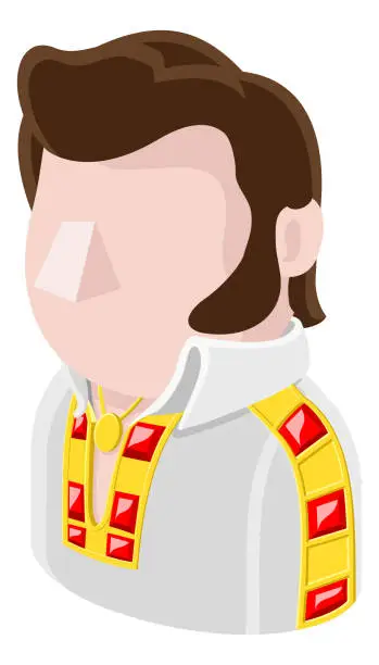 Vector illustration of Rockstar Man Avatar People Icon