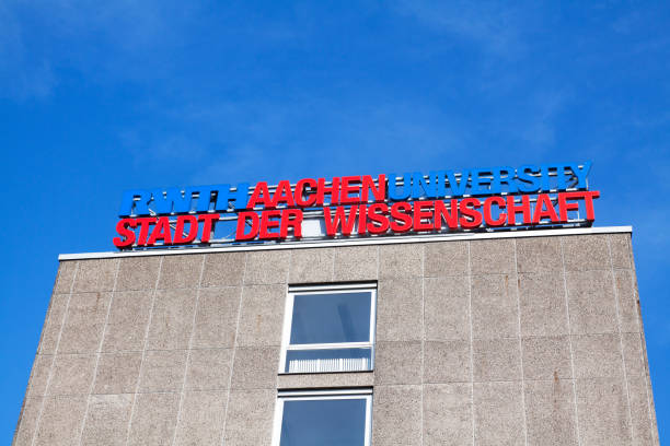 RWTH university in Aachen RWTH university in Aachen, building with huge red letters on top. aachen photos stock pictures, royalty-free photos & images