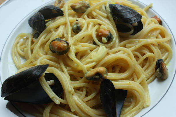 istock Spaghetti served with mussel cream 1161148224