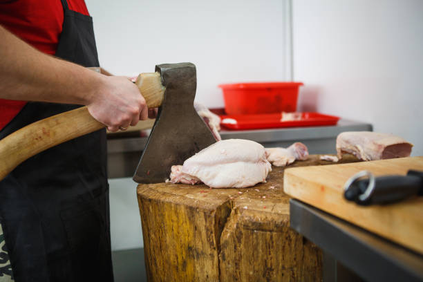 istock The process of cutting and chopping meat. 1161148720
