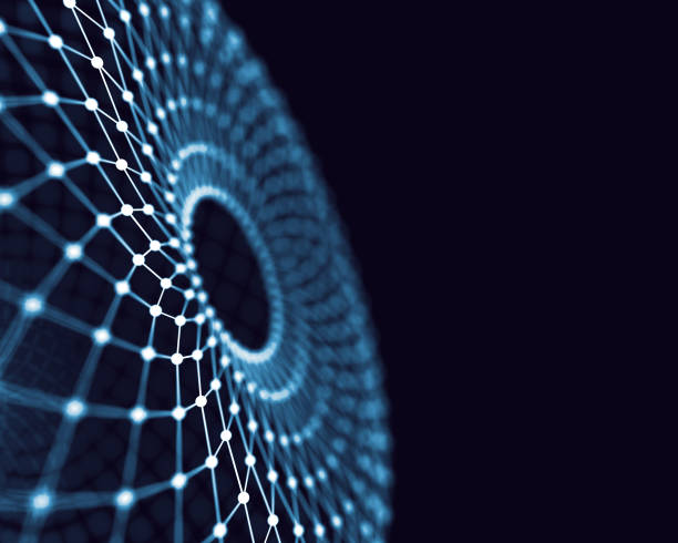 istock Abstract 3d rendering futuristic dots and lines. computer geometric digital connection structure. Futuristic black abstract grid. Plexus with particles. Intelligence artificial 1161149935