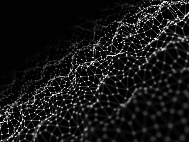 istock Abstract 3d rendering futuristic dots and lines. computer geometric digital connection structure. Futuristic black abstract grid. Plexus with particles. Intelligence artificial 1161149995