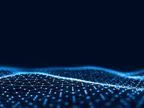 istock Abstract 3d rendering futuristic dots and lines. computer geometric digital connection structure. Futuristic black abstract grid. Plexus with particles. Intelligence artificial 1161150992