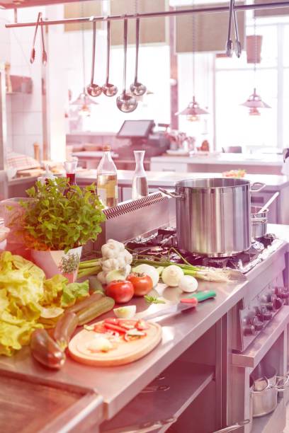 istock Fresh vegetables on counter in kitchen at restaurant 1161152883
