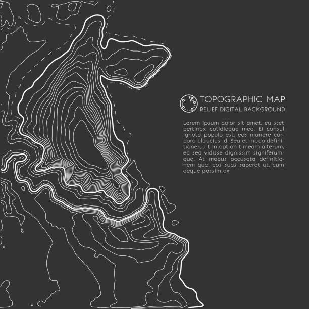 地形の地図線。あなたのコピーのためのスペースを持つベクトル抽象地形図の概念。黒と白の波。抽象的な紙のカット。抽象的なカラフルな波。波状のバナー。色の幾何学的な形。 - コントゥール・ドローイング法点のイラスト素材／クリップアート素材／マンガ素材／アイコン素材
