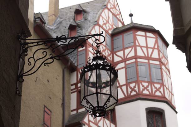istock Isolated black lantern in a medieval town (Germany, Europe) 1161153464