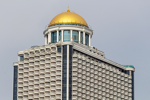 Bangkok, Thailand - April 14, 2019: State tower skyscraper with golden dome
