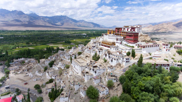 Thikse Monastery Thikse Gompa or Thikse Monastery is a gompa affiliated with the Gelug sect of Tibetan Buddhism. It is located on top of a hill in Thiksey approximately 19 kilometres east of Leh in Ladakh, India. leh city stock pictures, royalty-free photos & images