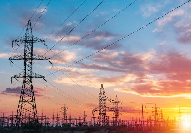 istock High-voltage power lines. Electricity distribution station. high voltage electric transmission tower. Distribution electric substation with power lines and transformers 1161157926