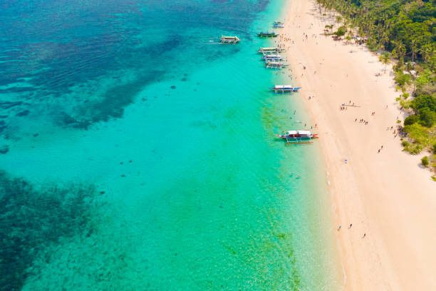 istock Puka Shell Beach, Boracay Island, Philippines, aerial view 1161165017