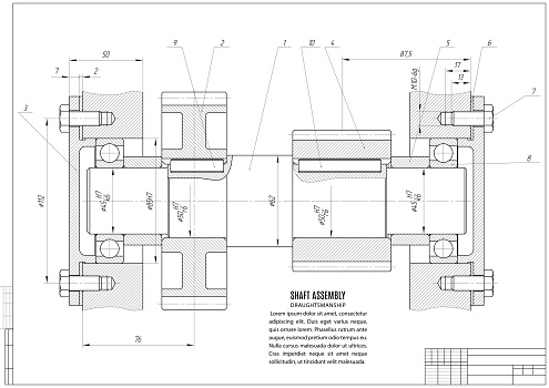 Technical Drawing Construction Draft With A Frame On The White ...
