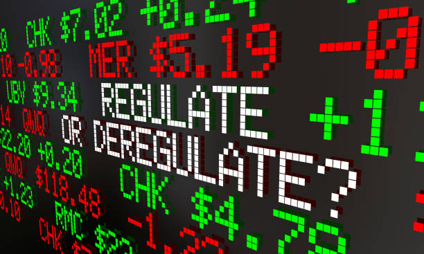istock Regulate or Deregulate Stock Market Financial Industry Ticker Prices 3d Animation 1161169811