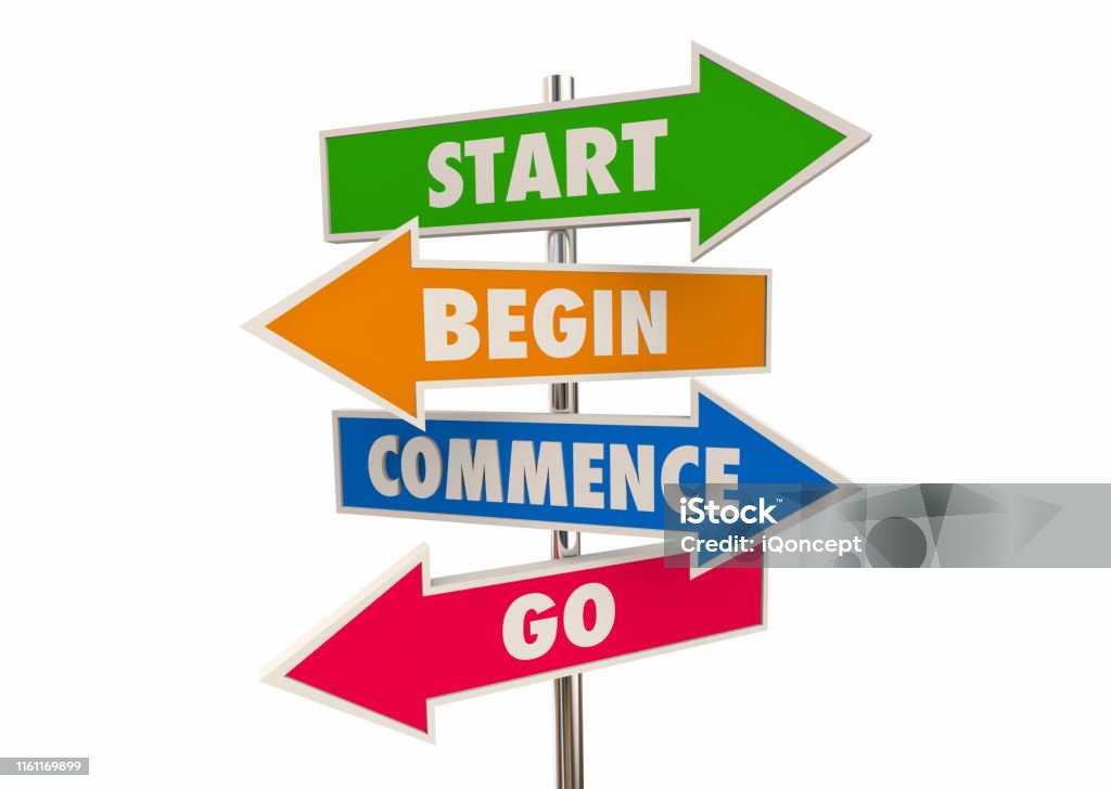 Go Startswith Start Begin Commence Go Direction Arrow Signs 3d Illustration Stock ...