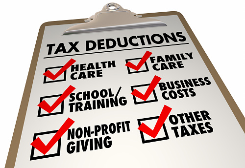 Tax Deductions Reduce Money Owed Checklist Clipboard 3d Illustration