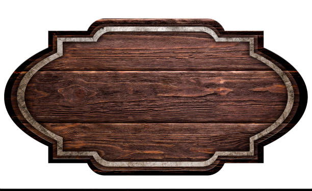 istock wooden dark plate, isolated on white background 1161171388
