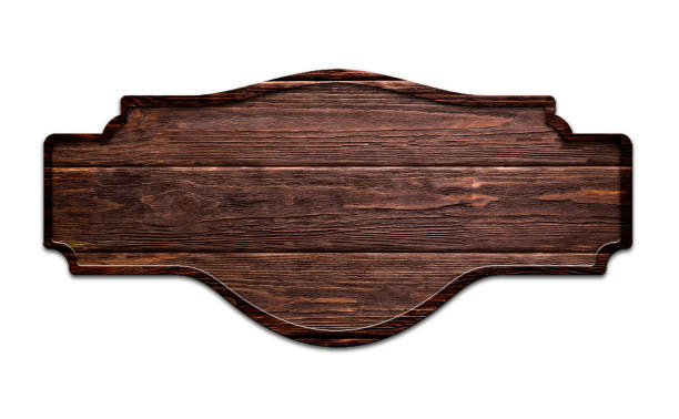 istock wooden dark plate, isolated on white background 1161171412