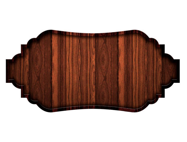 istock wooden dark plate, isolated on white background 1161171482