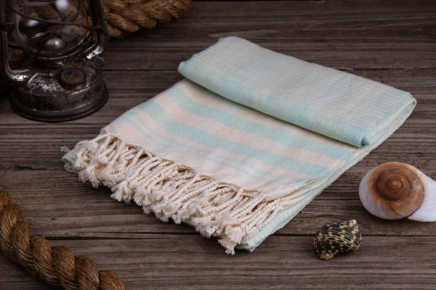 istock Handwoven hammam Turkish cotton towel 1161171673