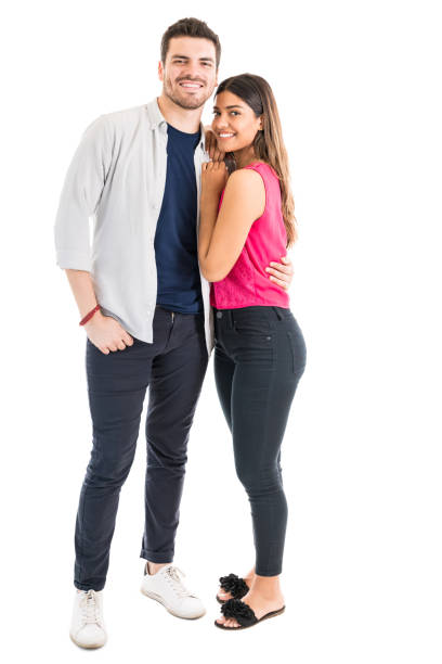istock Fashionable Couple Isolated On Plain Background 1161172413