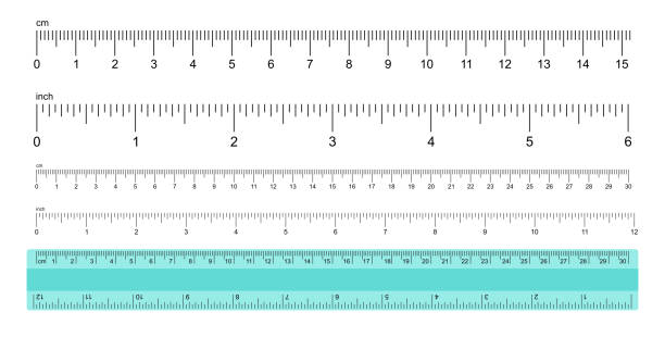 ilustrações, clipart, desenhos animados e ícones de réguas de medição - tape measure centimeter ruler instrument of measurement