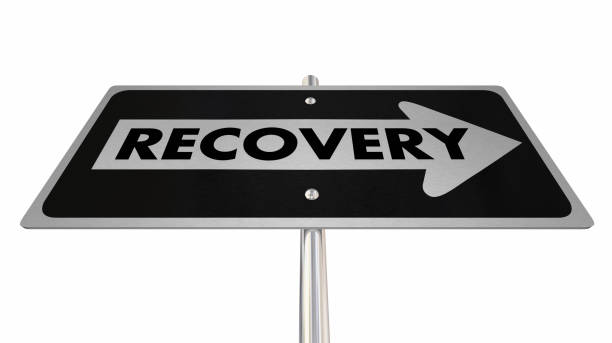 Recovery Getting Better Improve Arrow Road Sign 3d Illustration