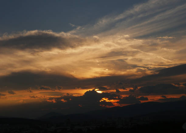 istock beautiful golden sunset sky landscape 1161175227