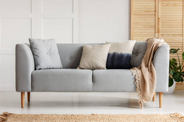 istock Various cushions on the sofa in stylish living room 1161177014
