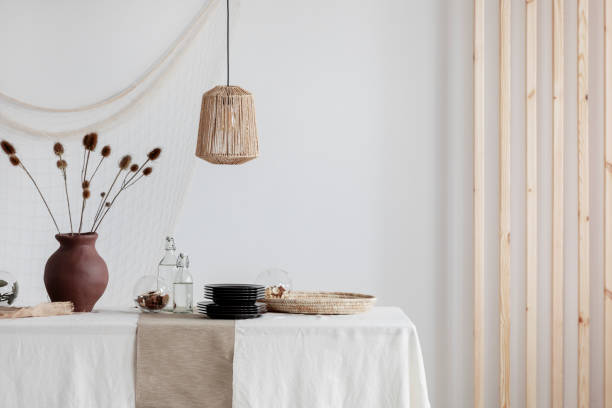 istock Bright natural decoration  of dining room interior 1161178219