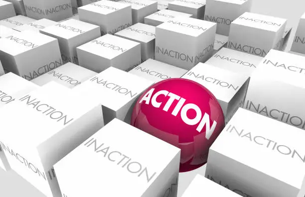 Action Vs Inaction Proactive Aggressive 3d Illustration