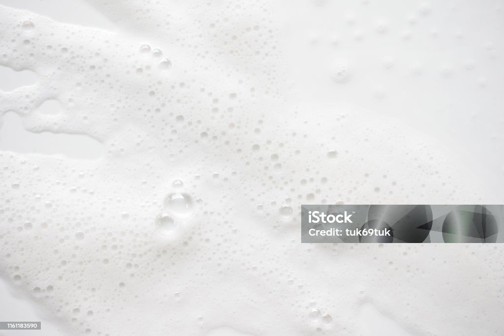 Abstract background white soapy foam texture. Shampoo foam with bubbles Soap Sud Stock Photo