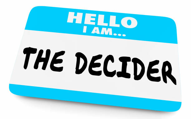 istock Hello I Am the Decider Decision Maker Name Tag 3d Illustration 1161184103