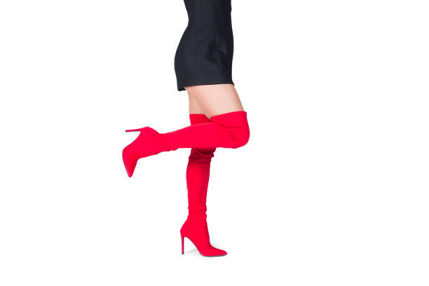istock Woman in the red heels boots 1161188346