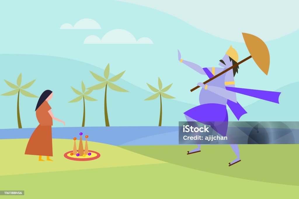 Illustration Of King Mahabali With A Little Girl Concept For Onam Festival  Of Kerala India Stock Illustration - Download Image Now - iStock