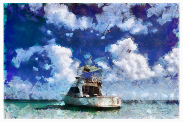 istock Boat Miami Florida - Digital manipulation 1161189545