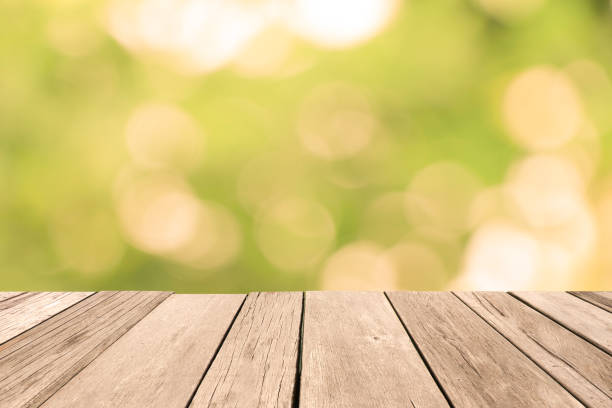 istock Old wooden floor with blurred background. 1161191716