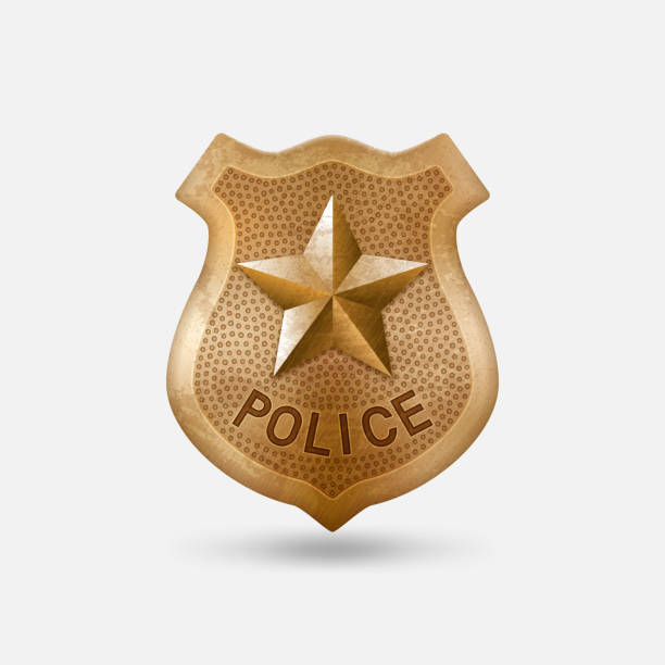 istock Vintage bronze Police badge with star 1161194178
