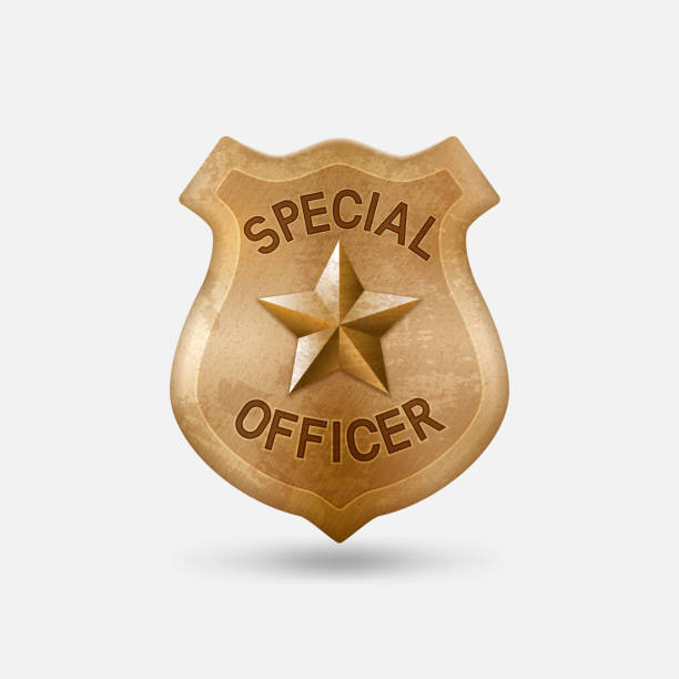 istock Vintage bronze Special officer badge with star 1161194181