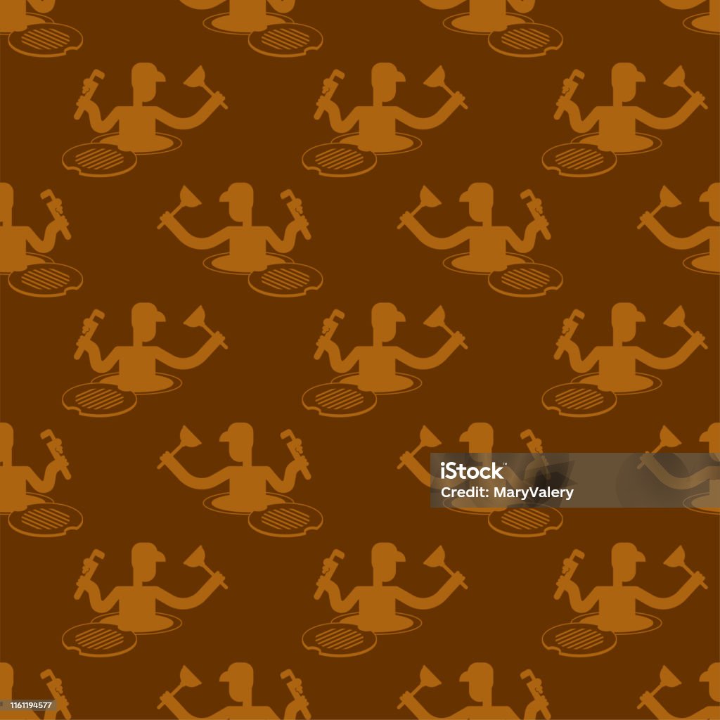 Plumber Patterns Plumber Pattern Seamless Working In Sewer Background Vector Texture ...