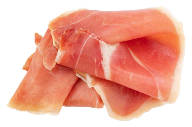 istock Italian prosciutto crudo or jamon. Raw ham. Isolated on white background 1161195765