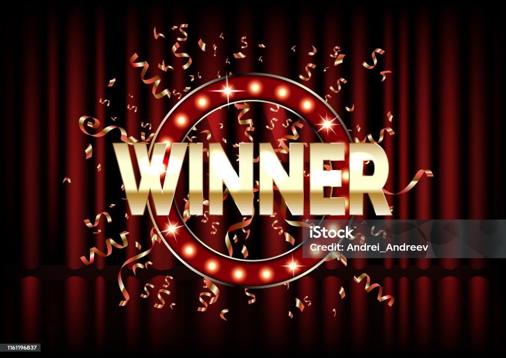 Winner Frame Design Winner Frame Label Falling Ribbons Winner Vector Illustration Stock ...