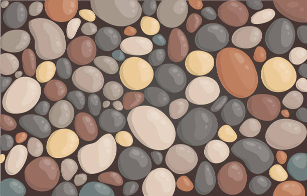 ilustrações, clipart, desenhos animados e ícones de estilo moderno close-up rodada pedra fundo papel de parede vector ilustração - stone rock river pebble