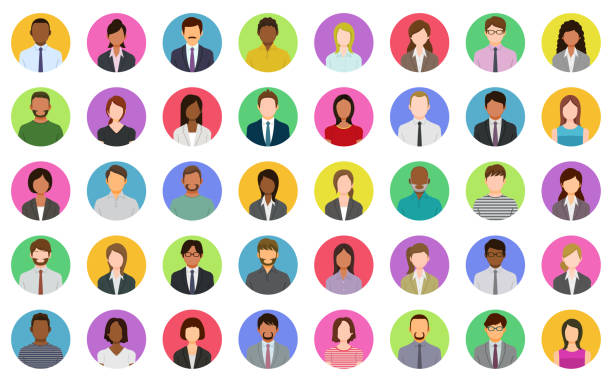 Business people icons 40 People icons. icon set illustrations stock illustrations