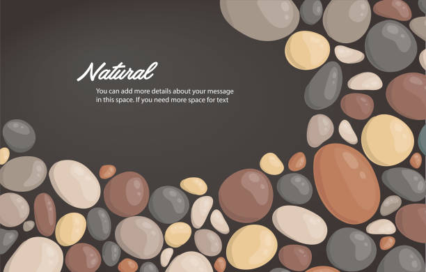 ilustrações de stock, clip art, desenhos animados e ícones de modern style close up round stone background and space for write wallpaper vector illustration - river rocks