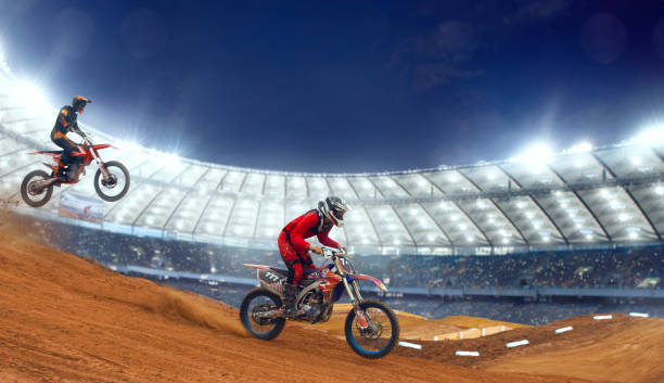 istock Motocross riders in action. 1161199482