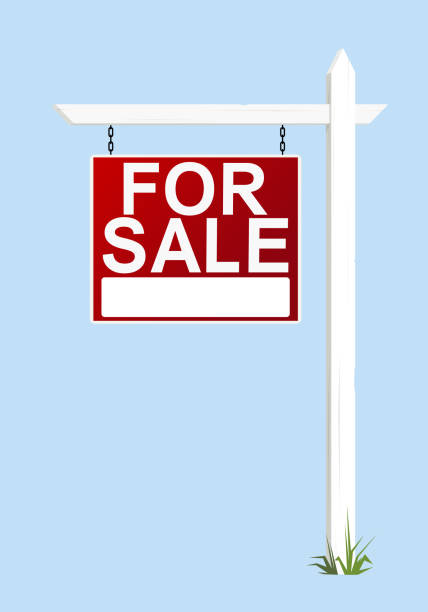 na sprzedaż znak nieruchomości - real estate house for sale sale stock illustrations