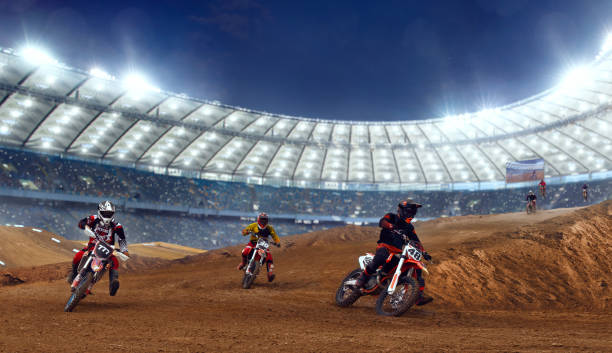 istock Motocross riders in action. 1161200799