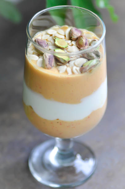 istock carrot smoothie or carrot yogurt smoothie with pistachio 1161201106